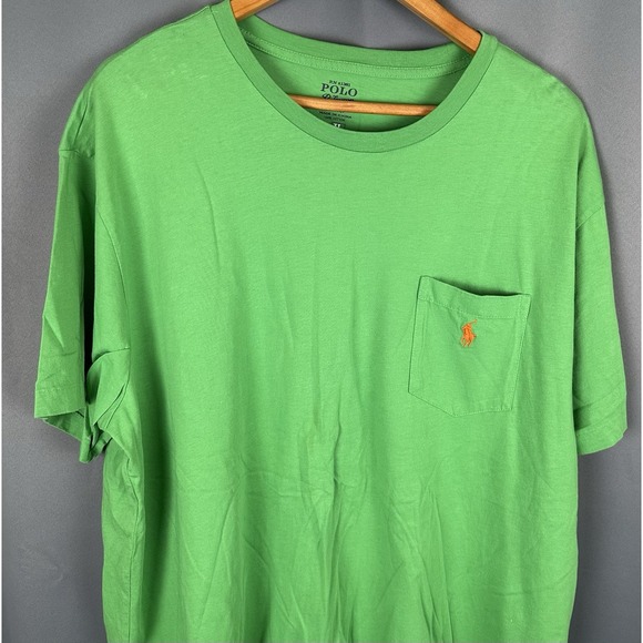 Polo‎ Ralph Lauren Front Pocket Green/Orange Horse Men's XL T-Shirt - Picture 2 of 8